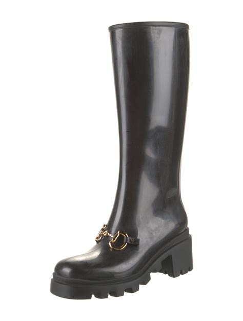 gucci rubber horsebit rain boots